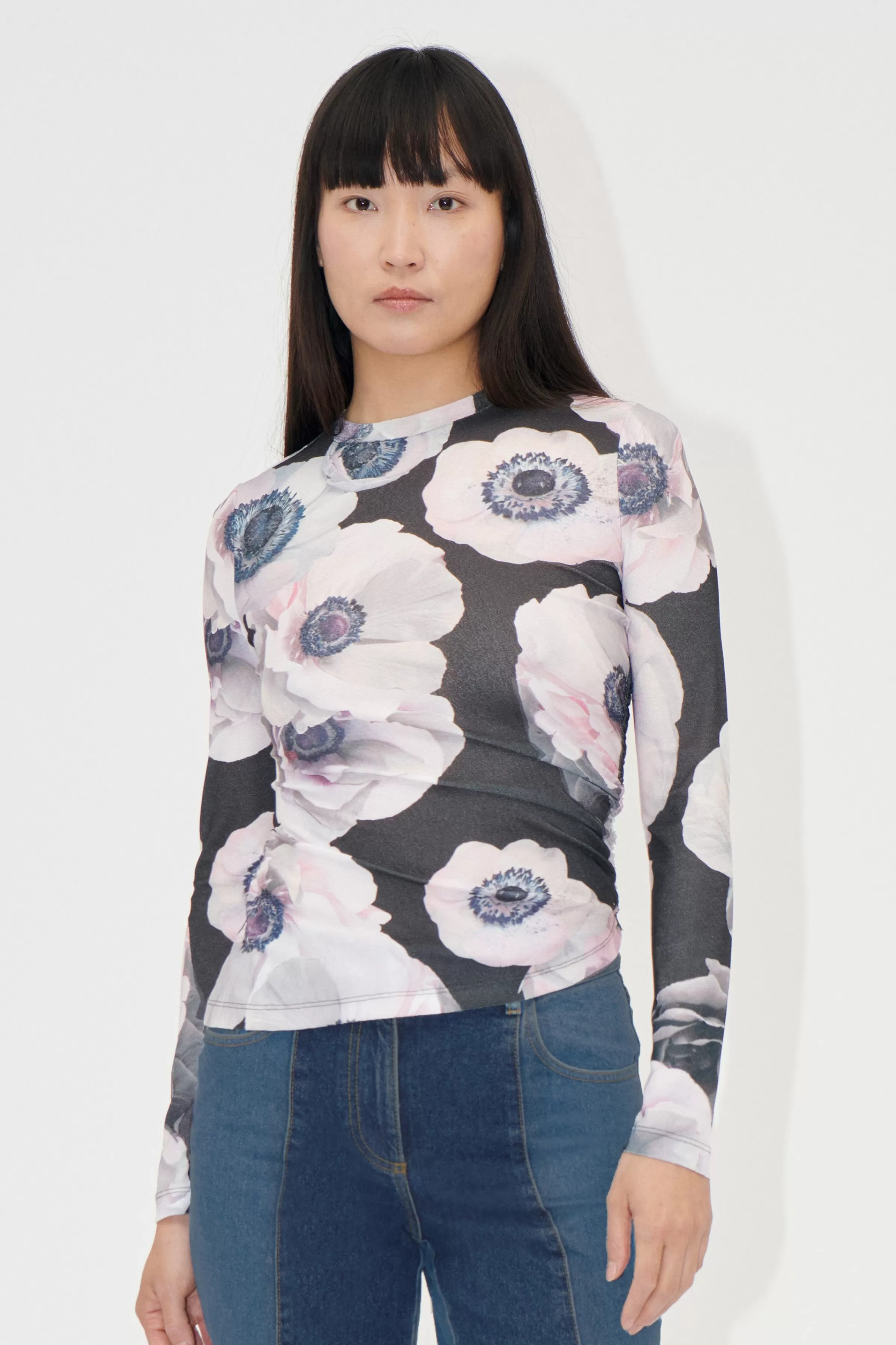 Tops & Shirts-STINE GOYA Asymmetric Long Sleeve Top - Nostalgic Anemone NostalgicAnemone