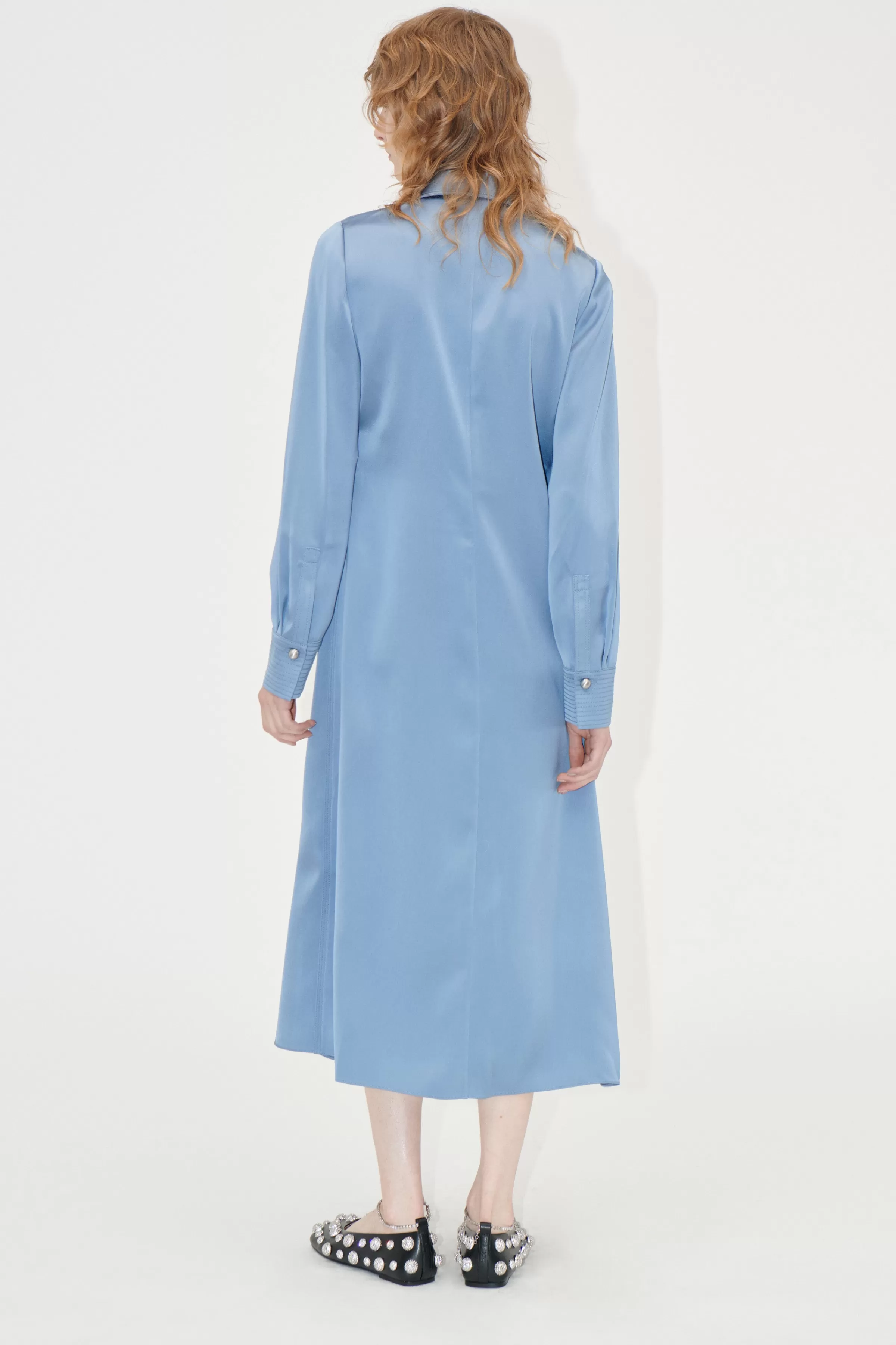 Dresses-STINE GOYA Collared Midi Dress - Infinity Blue InfinityBlue