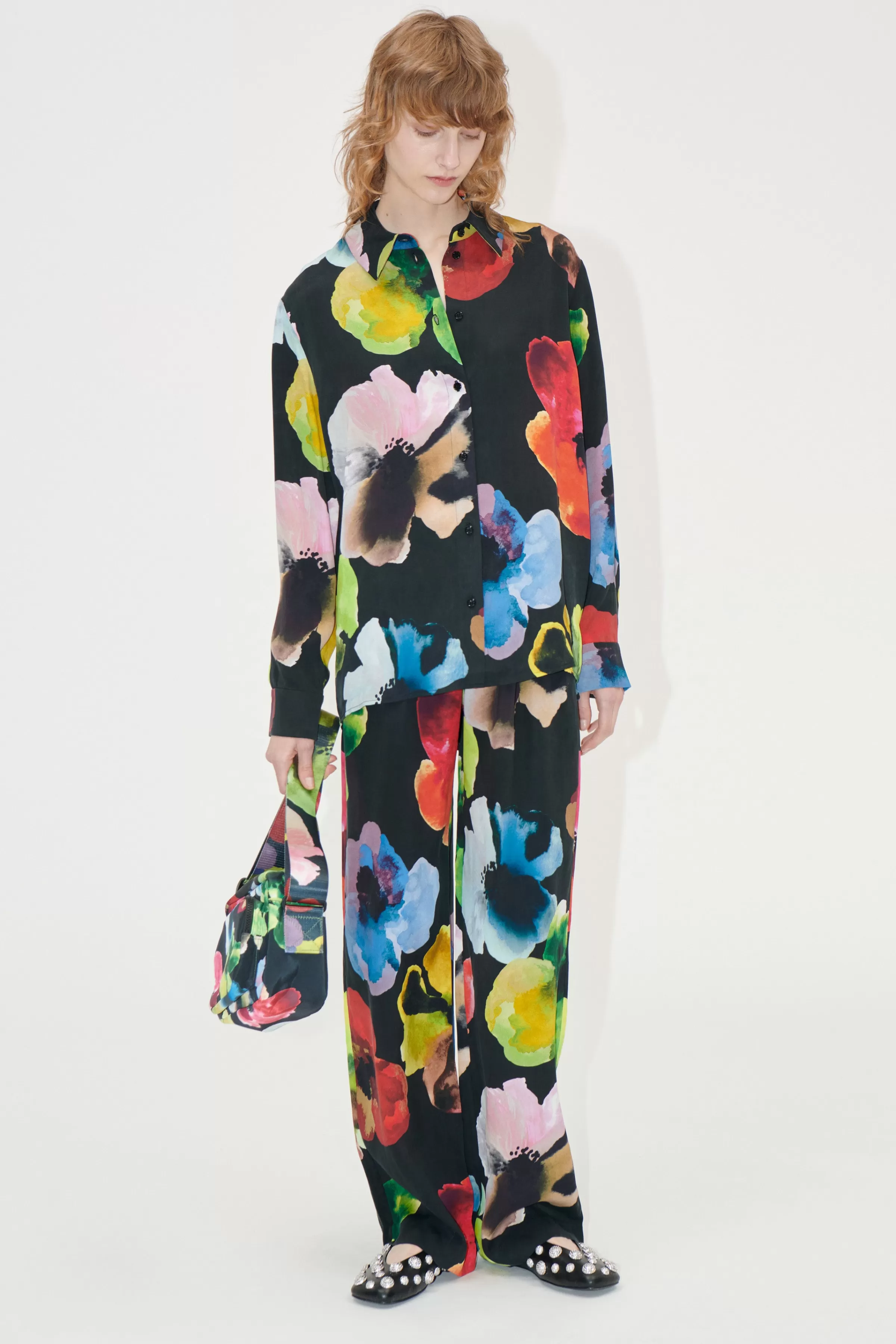 Pants-STINE GOYA Elasticated Long Pants - Watercolor Bloom WatercolorBloom