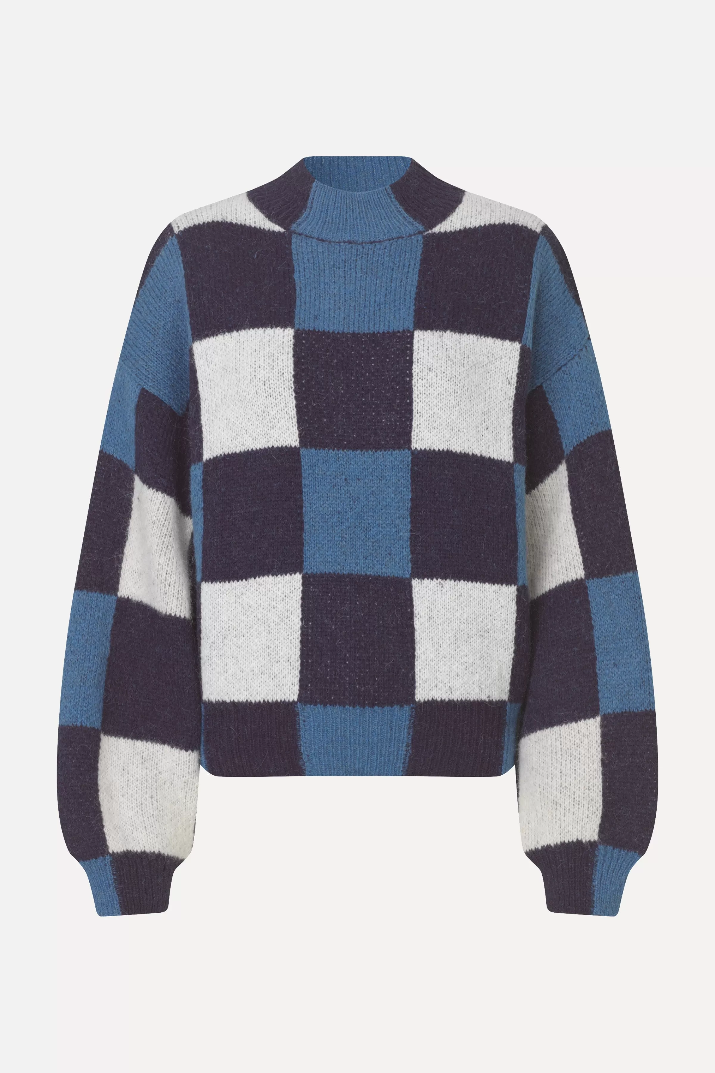 Knitwear-STINE GOYA Gingham Check Sweater - Blue Gingham Check BlueGinghamCheck