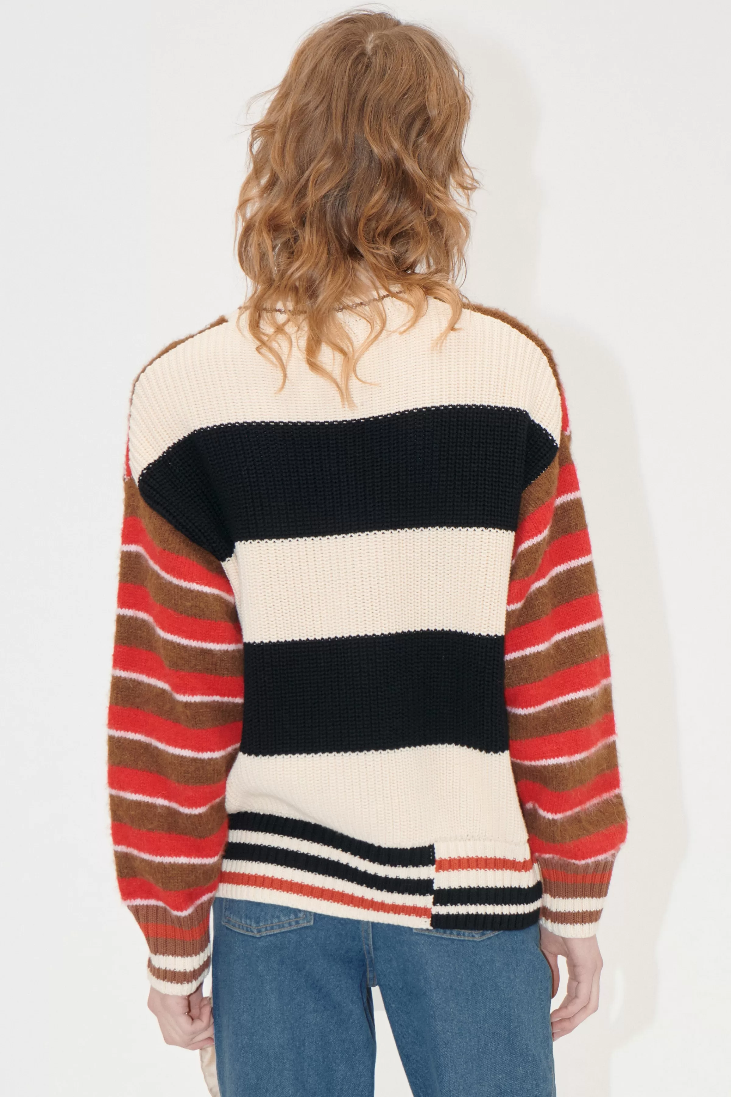 Knitwear-STINE GOYA Hybrid Stripe Sweater - Hybrid Stripe HybridStripe