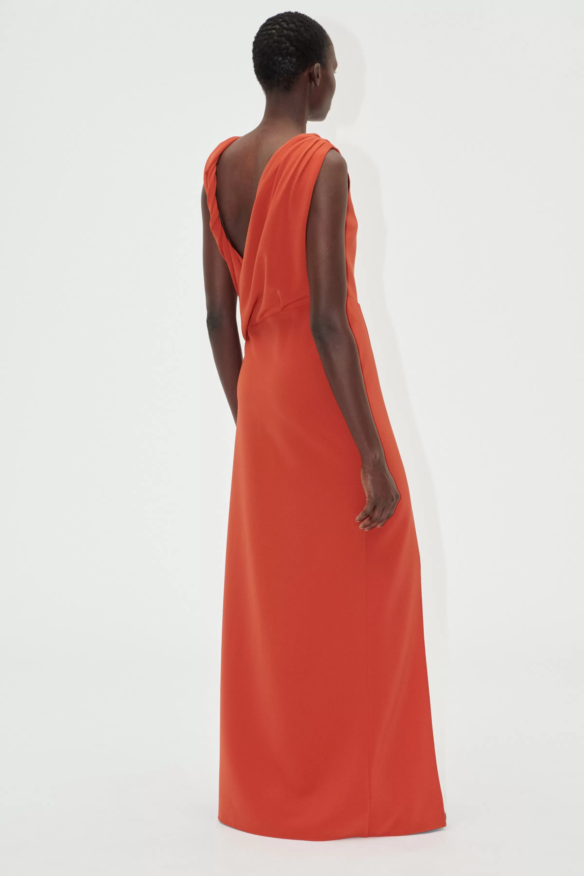 Dresses-STINE GOYA Knotted Floor Length Dress - Red Ochre RedOchre