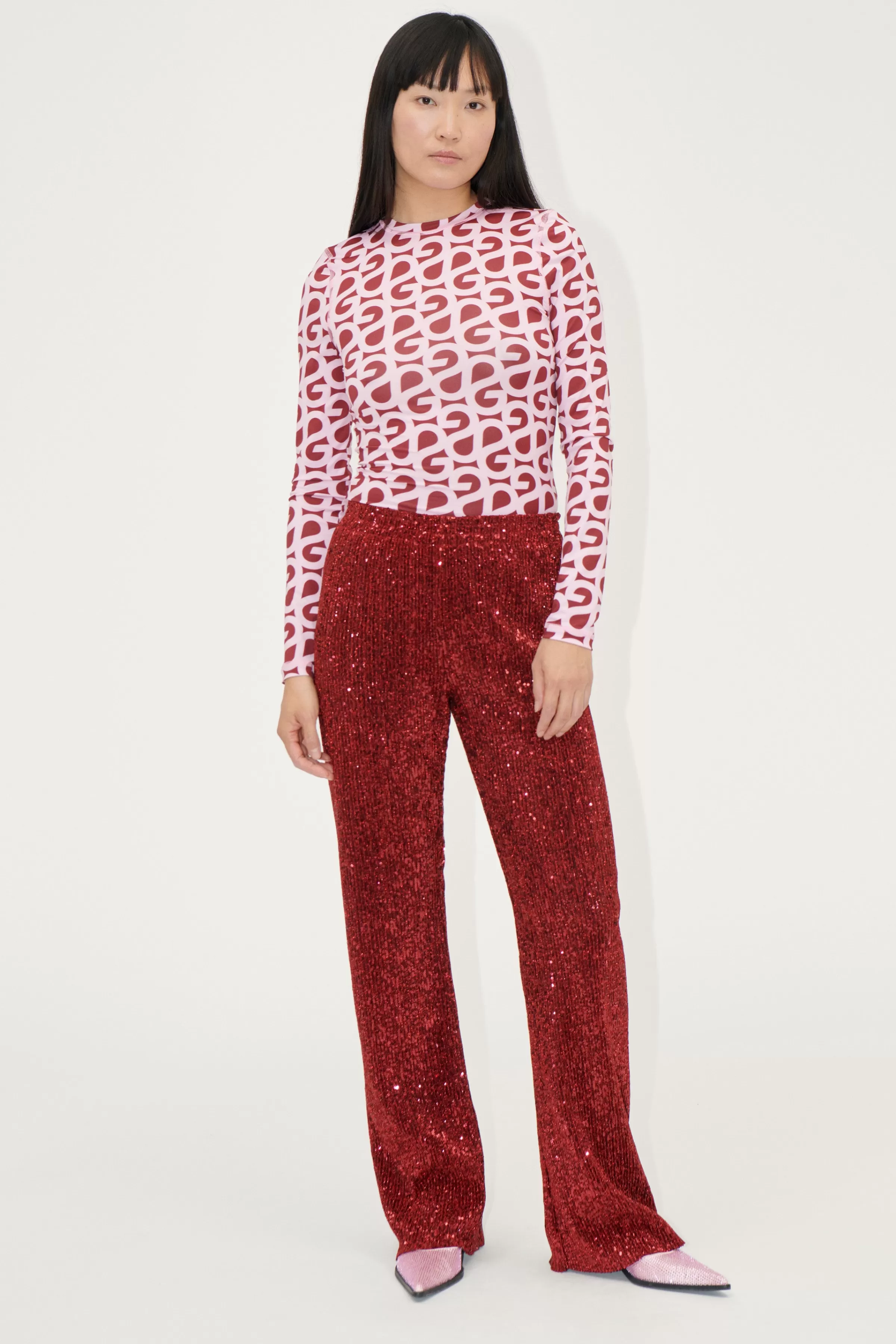 Pants-STINE GOYA Long Pants - Bordeaux