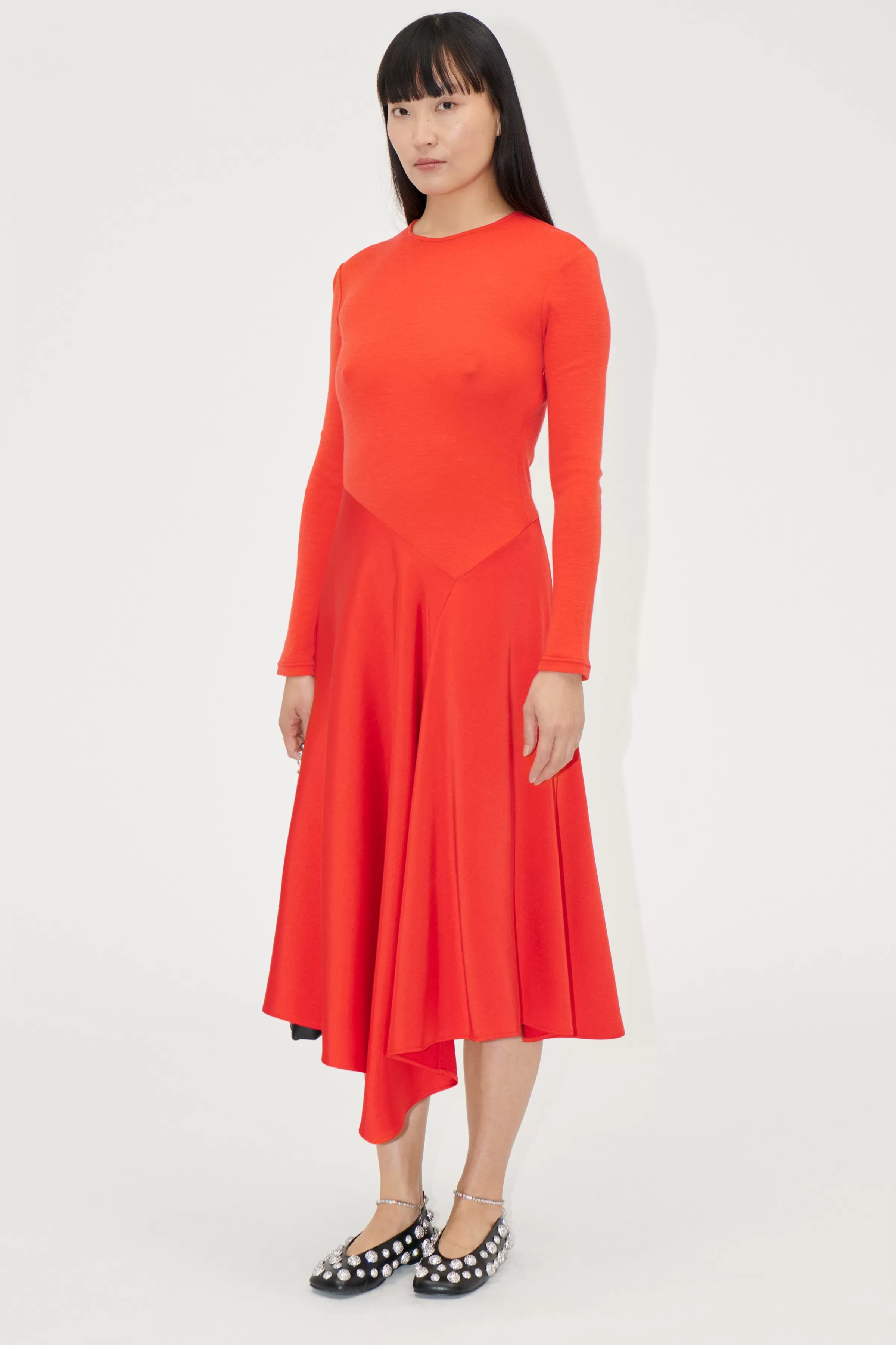 Dresses-STINE GOYA Long Sleeve Asymmetric Dress - Berry