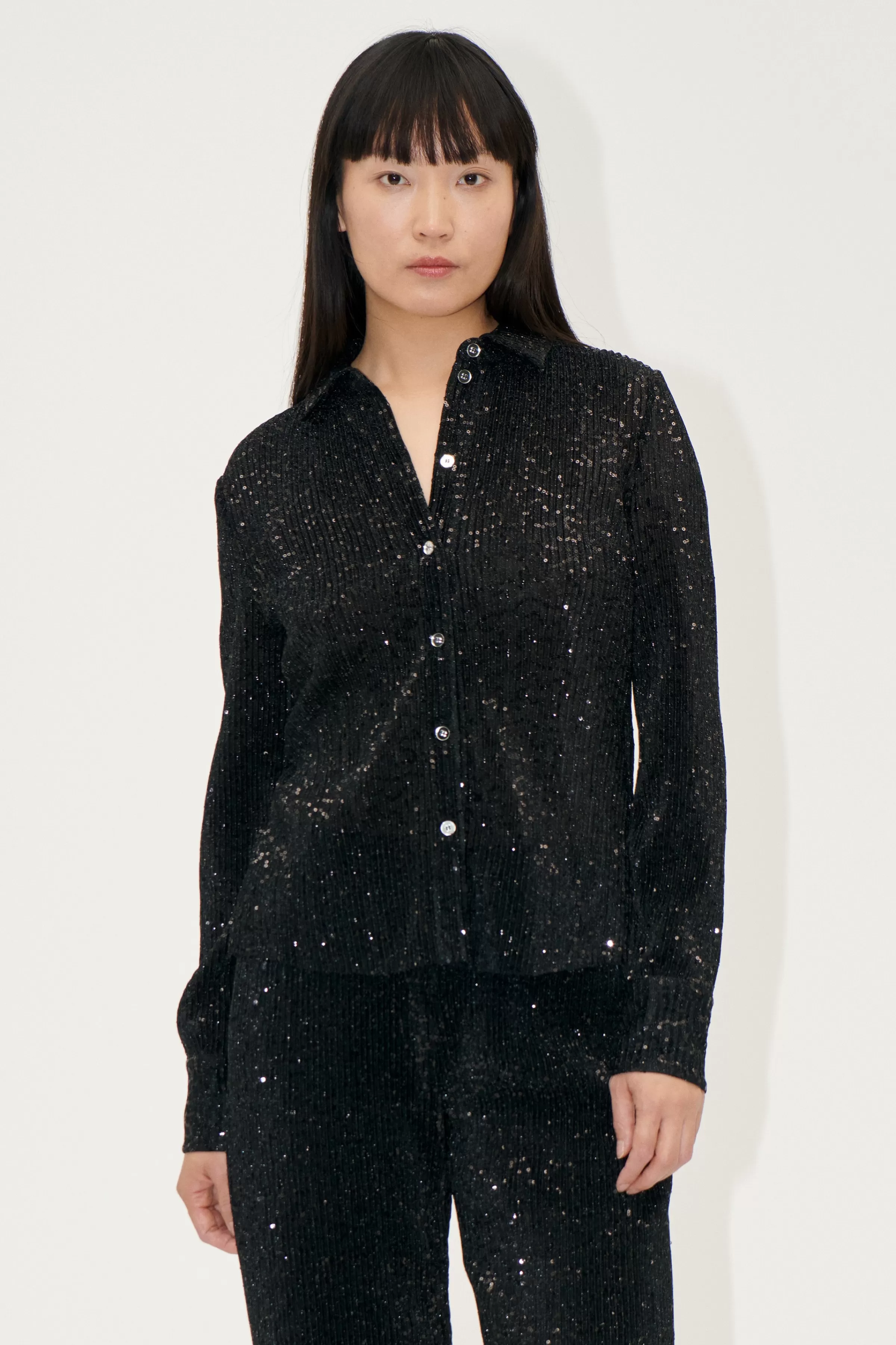 Tops & Shirts-STINE GOYA Long Sleeve Buttondown - Black