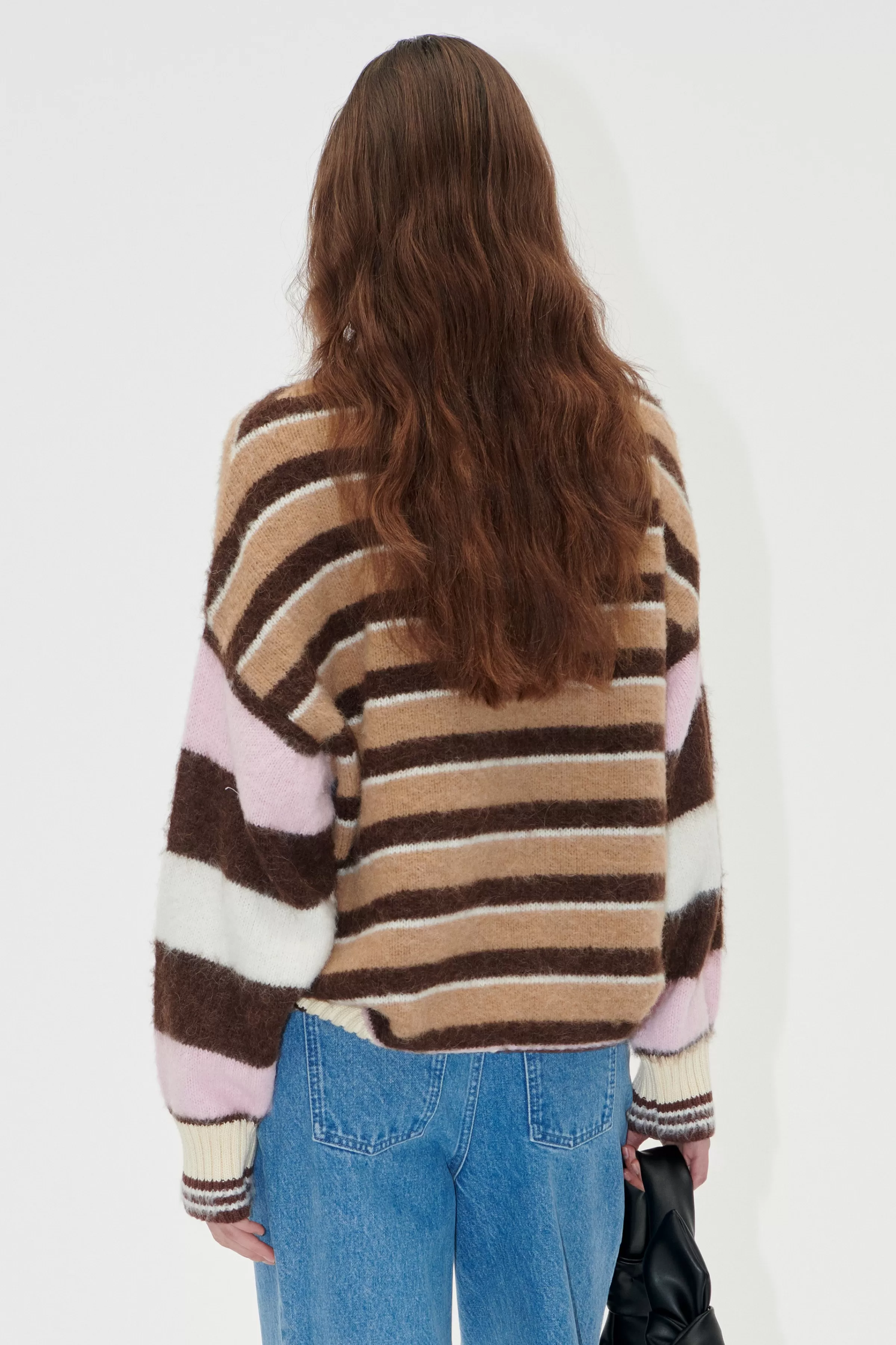 Knitwear-STINE GOYA Long Sleeve Crew Neckline Jumper - Multi Stripes MultiStripes