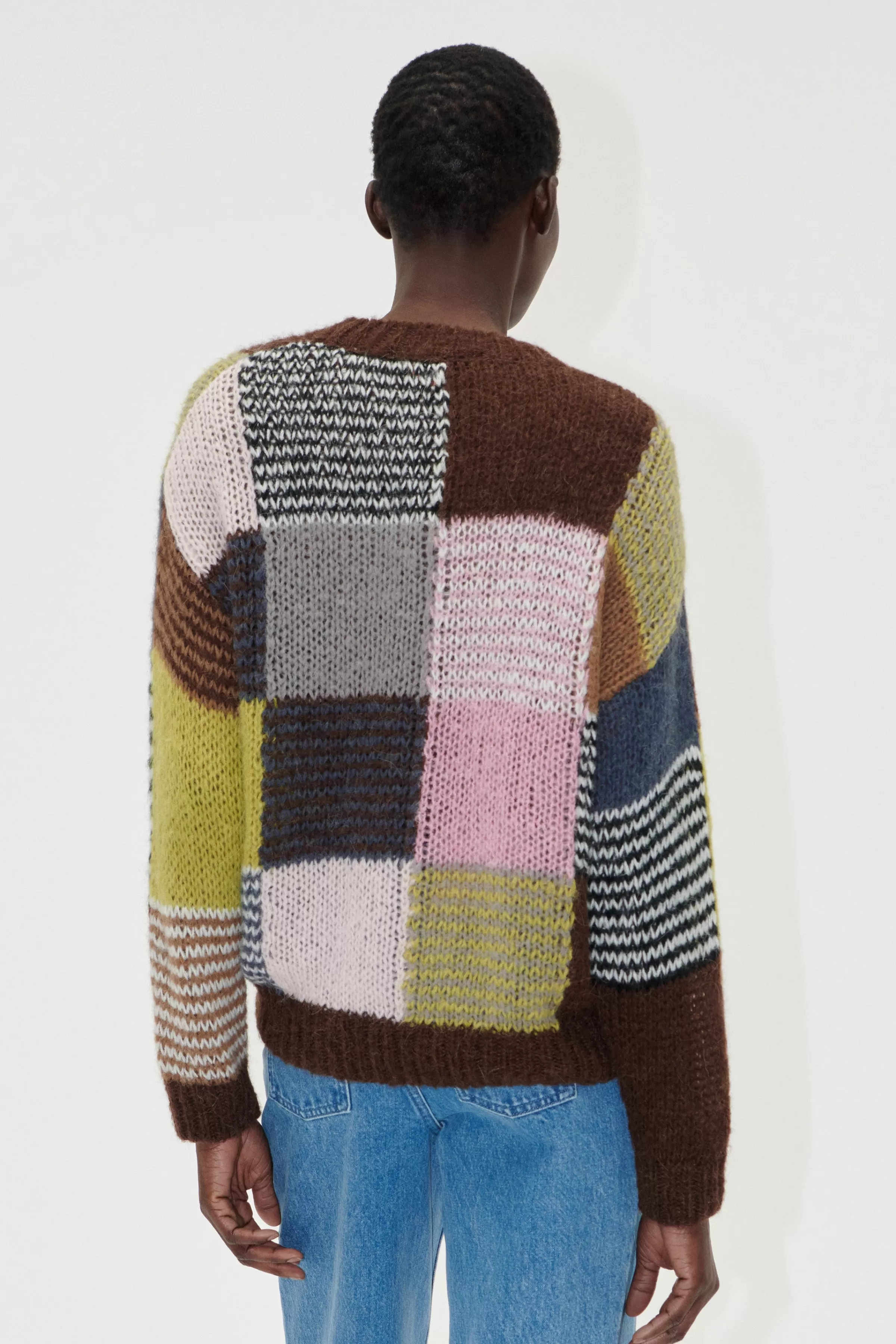 Knitwear-STINE GOYA Long Sleeve Jumper - Multi Checks MultiChecks