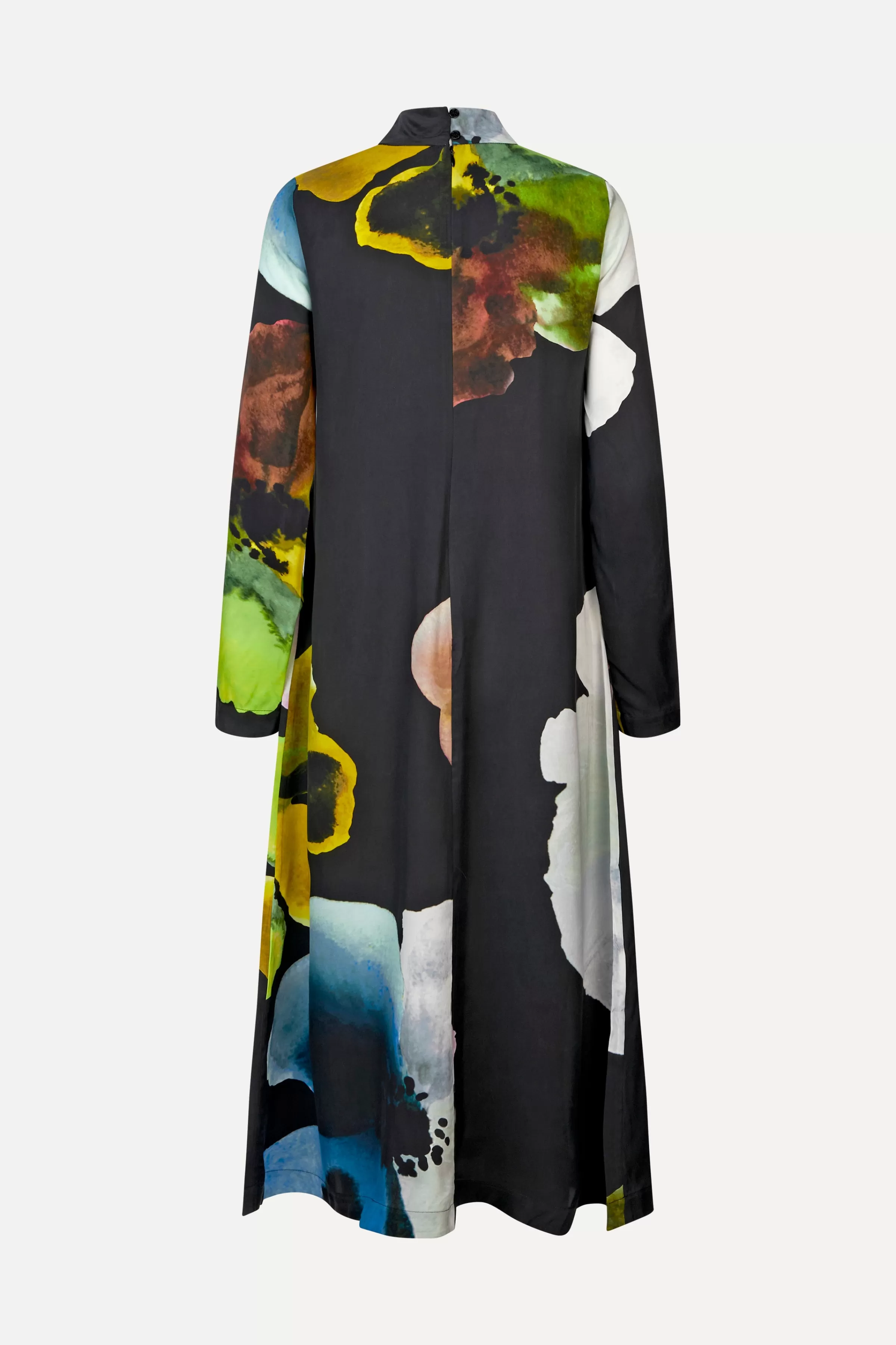 Dresses-STINE GOYA Long Sleeve Midi Dress - Watercolor Bloom Maxi WatercolorBloomMaxi