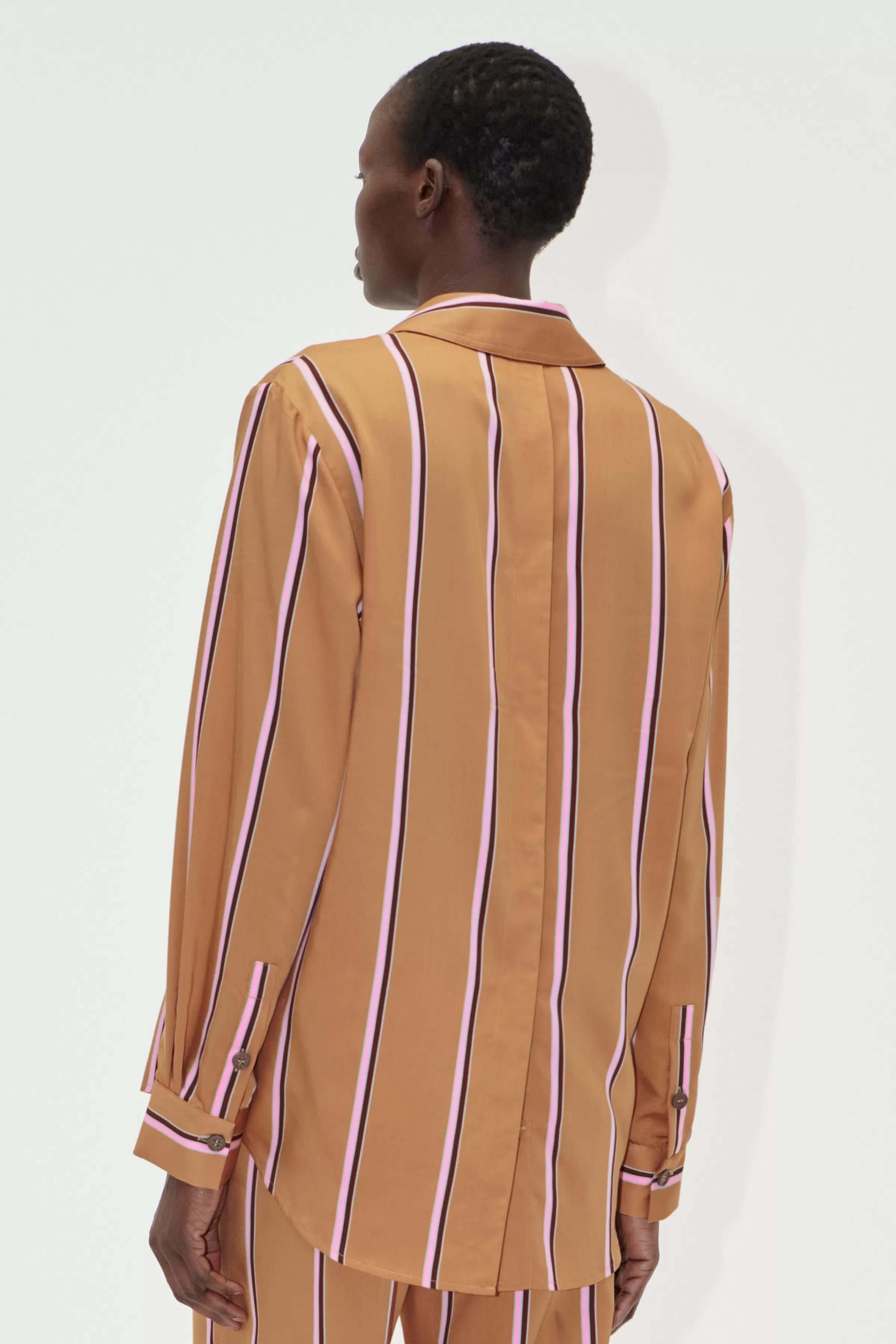 Tops & Shirts-STINE GOYA Long Sleeve Shirt - Cocoa Stripes CocoaStripes