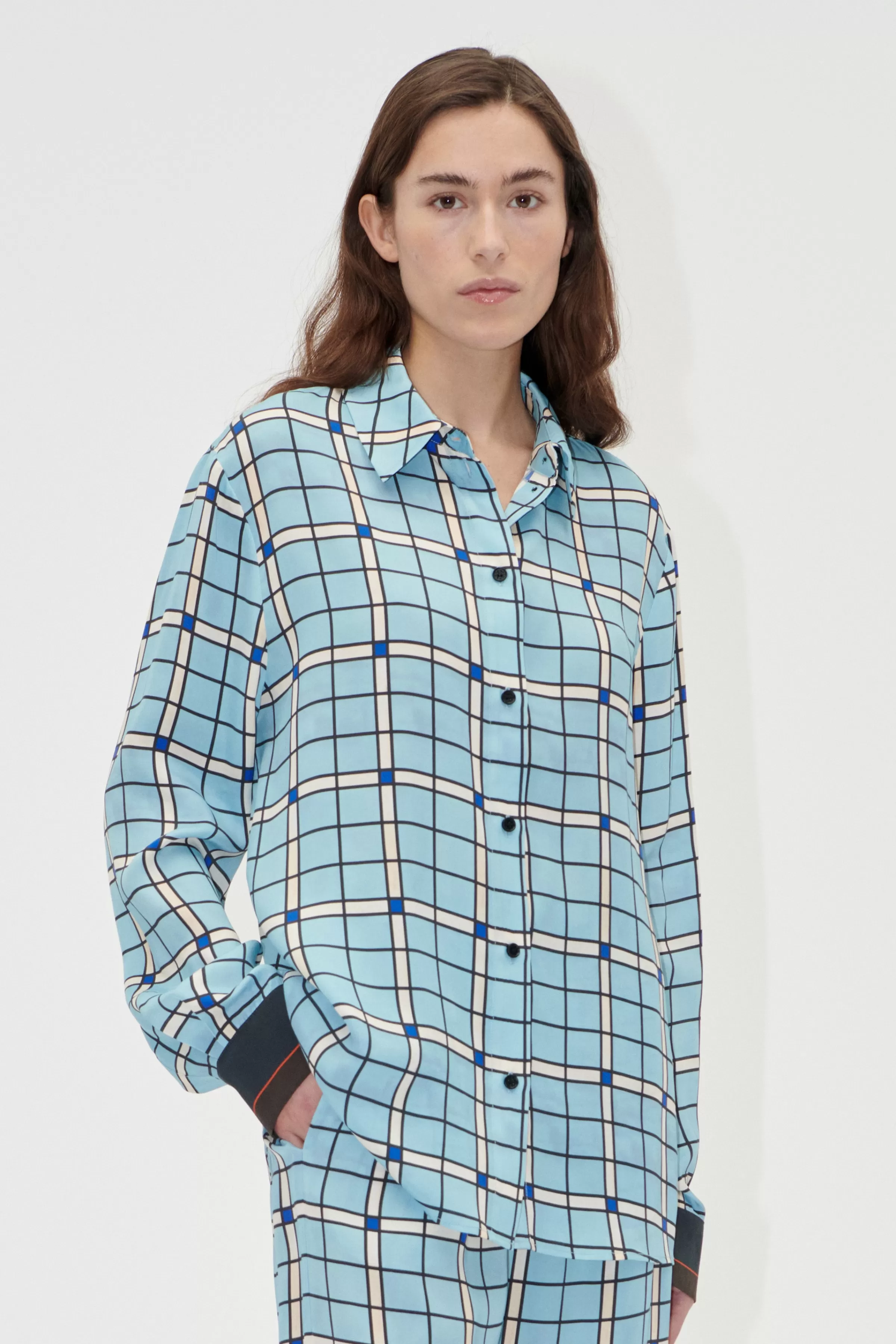 Tops & Shirts-STINE GOYA Long Sleeve Shirt - Window Check WindowCheck