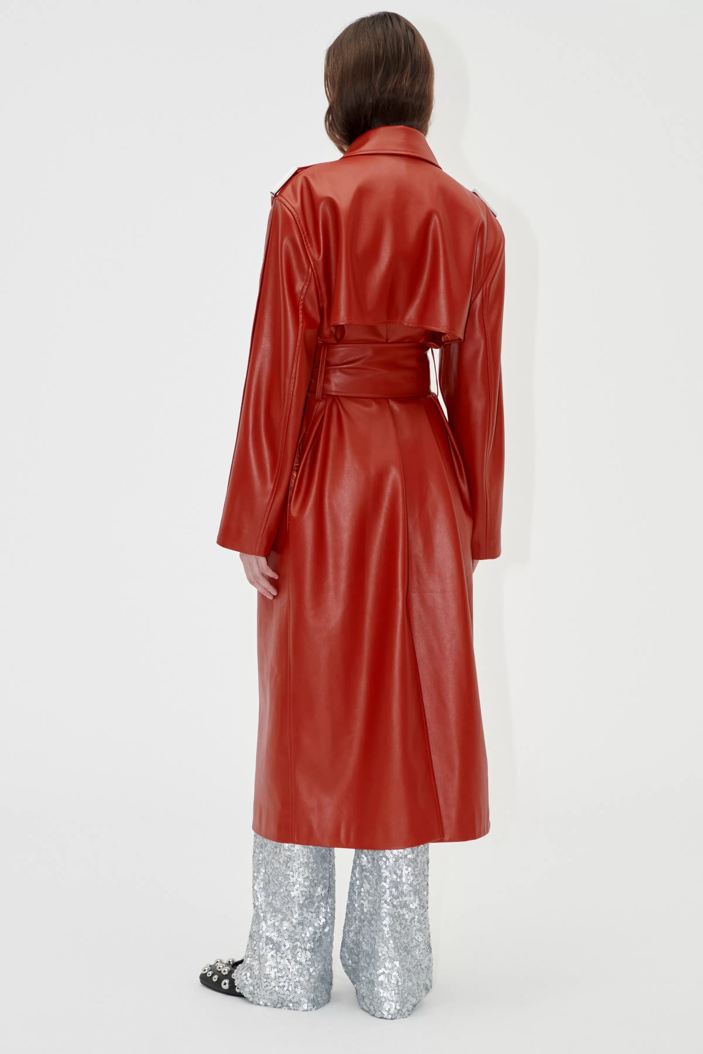 Outerwear-STINE GOYA Oversized Trenchcoat With Buckle Belt - Red Ochre RedOchre