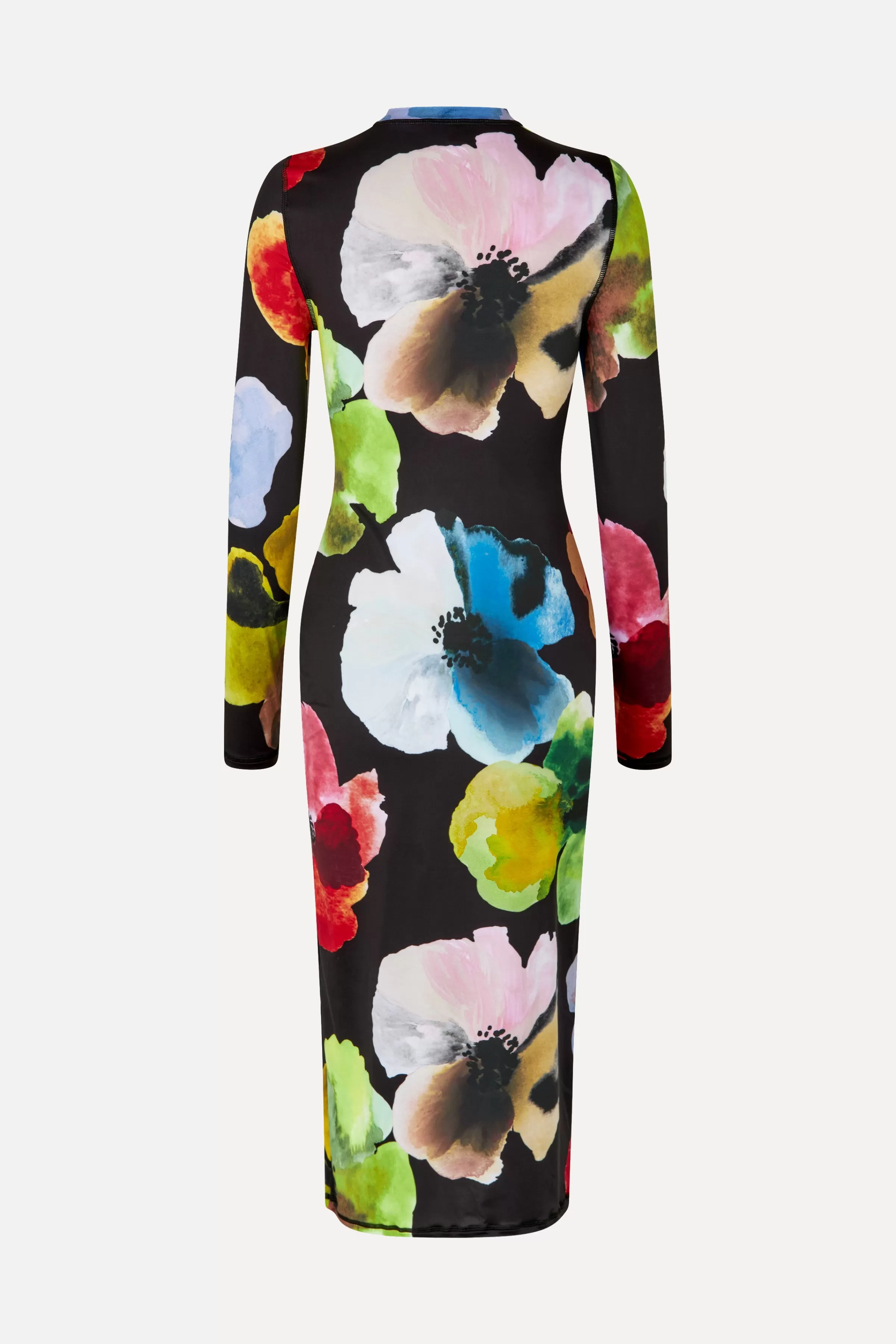 Dresses-STINE GOYA Pullover Long Sleeve Midi Dress - Watercolor Bloom WatercolorBloom