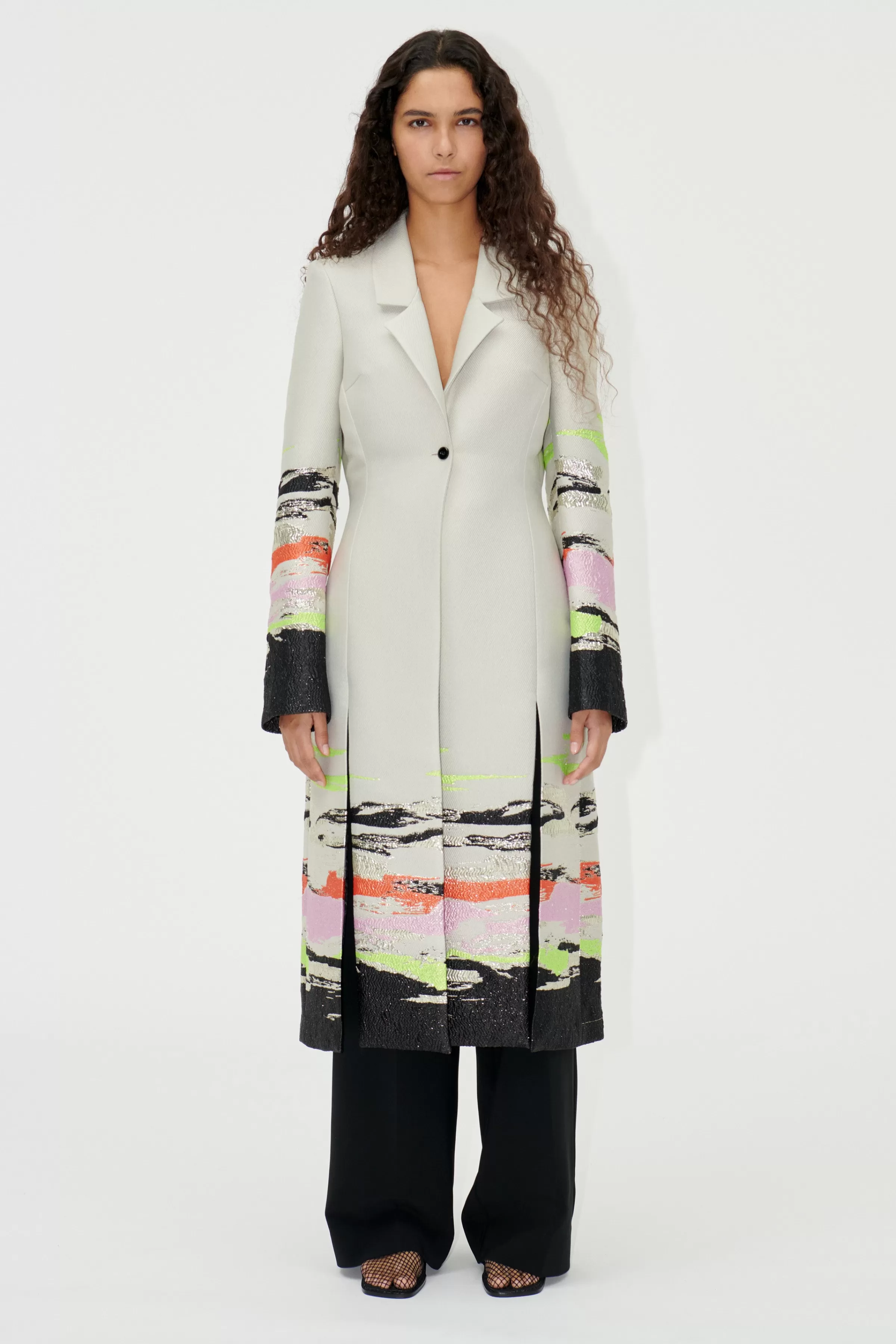 Outerwear-STINE GOYA SGAneta Coat - Abstract Strokes AbstractStrokes