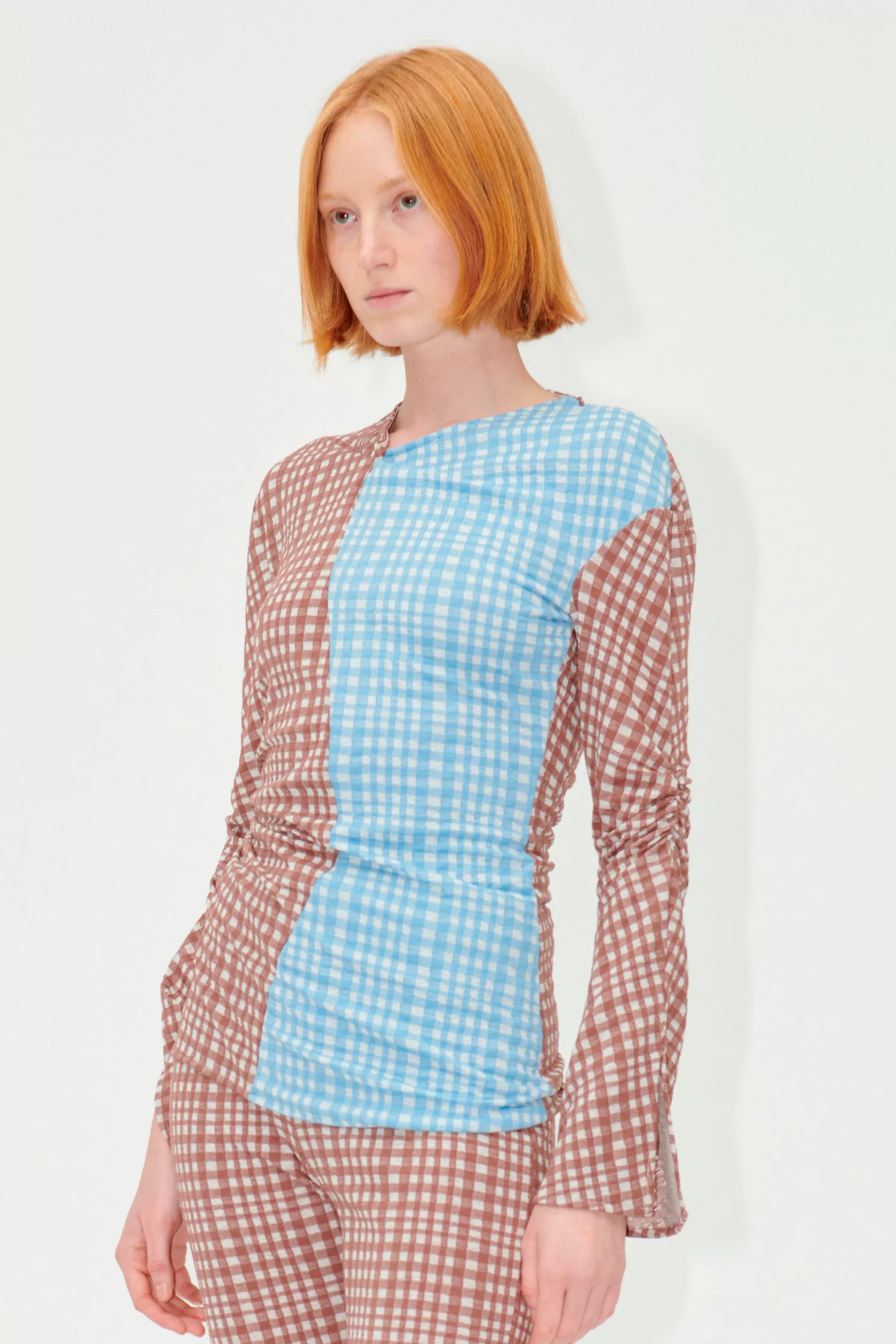 Tops & Shirts-STINE GOYA SGClementine Blouse - Brown Check BrownCheck