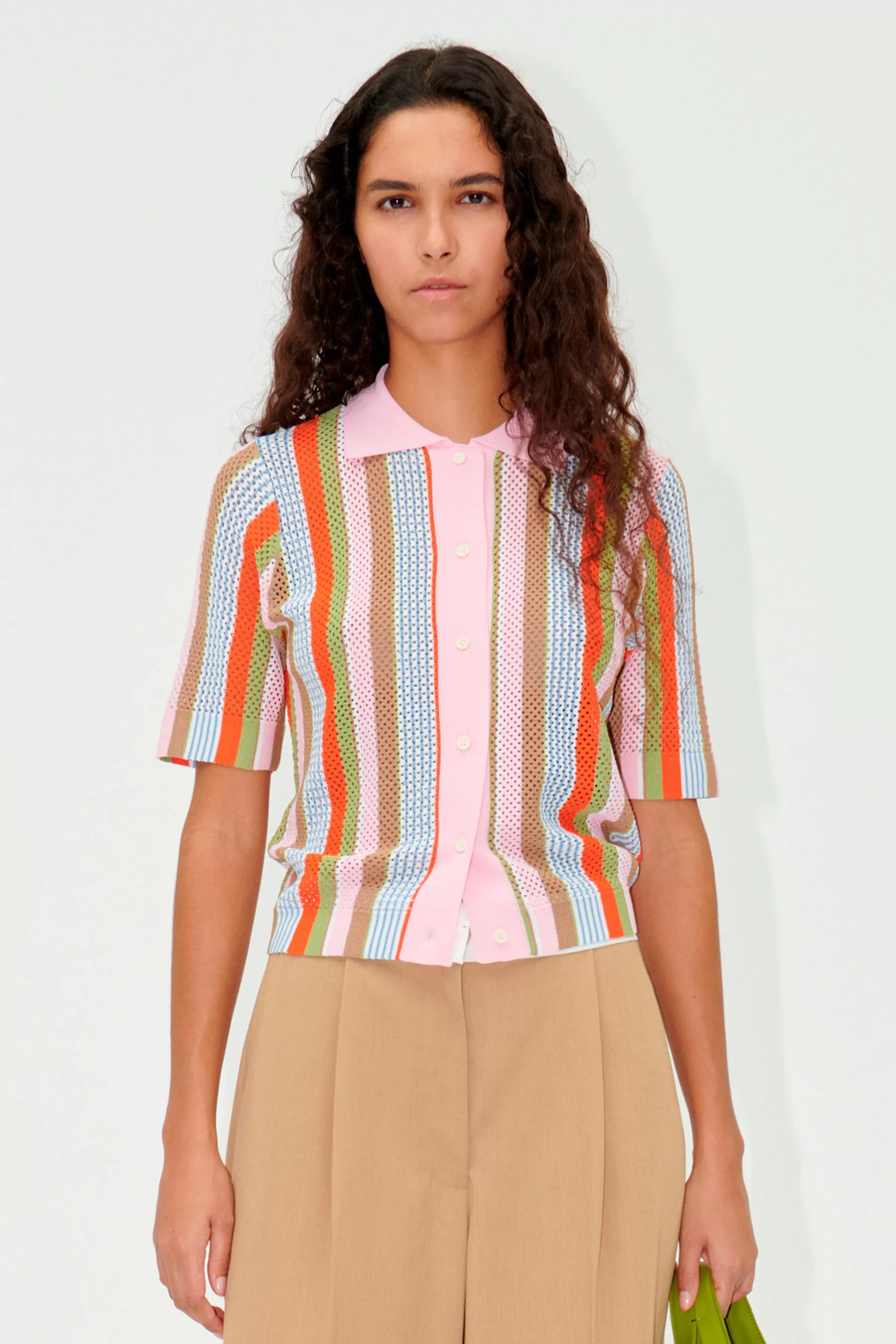 Knitwear-STINE GOYA SGDarcy Cardigan - Multi Stripe MultiStripe