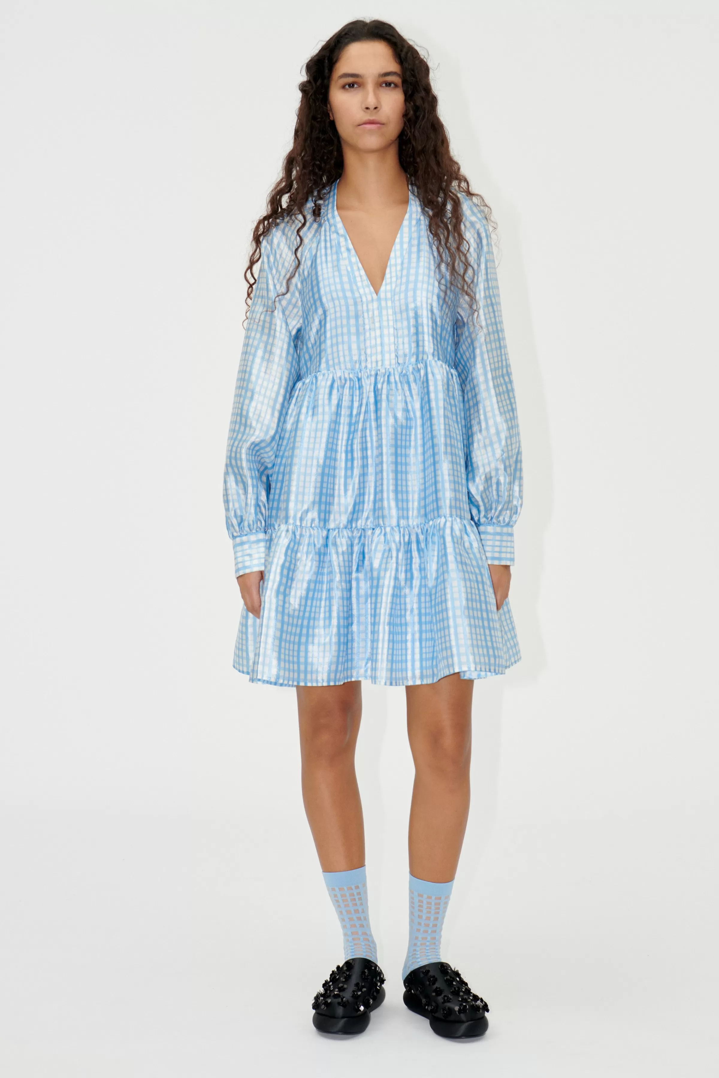 Dresses-STINE GOYA SGJasmine Dress - Blue Check BlueCheck