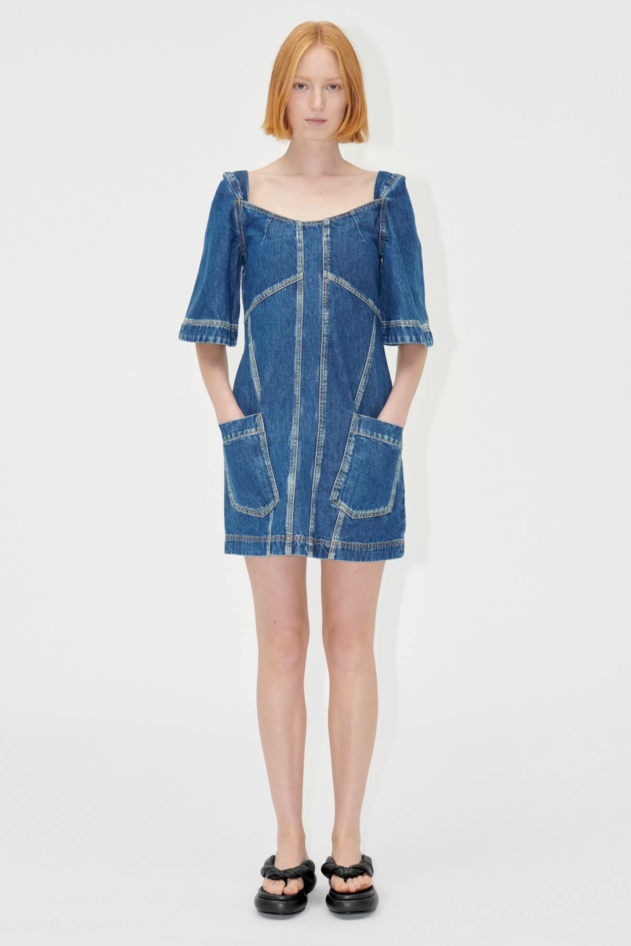 Denim | Dresses-STINE GOYA SGYvonne Denim Dress - Trompe L'oeil TrompeL'oeil