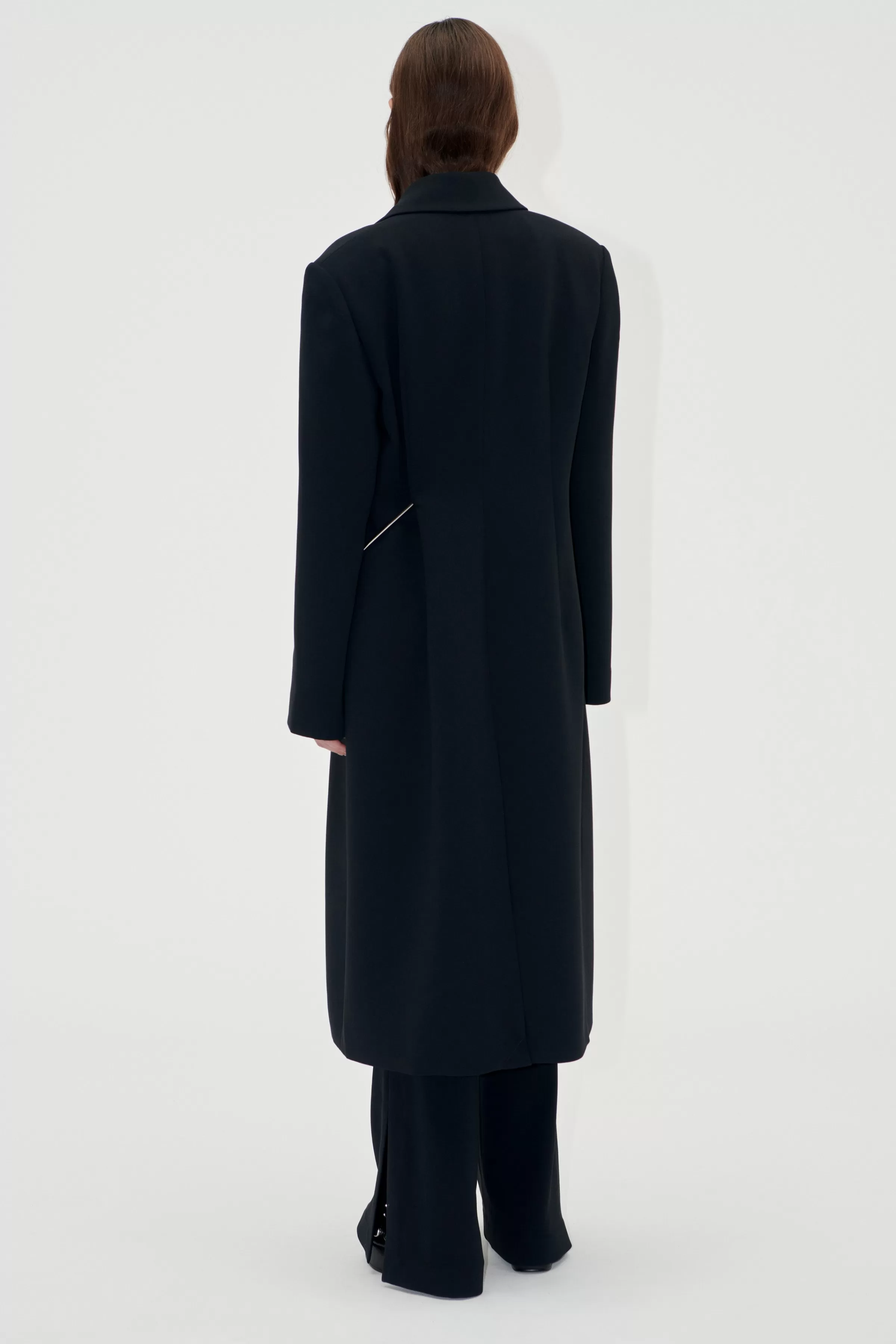 Tailoring | Outerwear-STINE GOYA Straight Long Sleeve Coat - Black