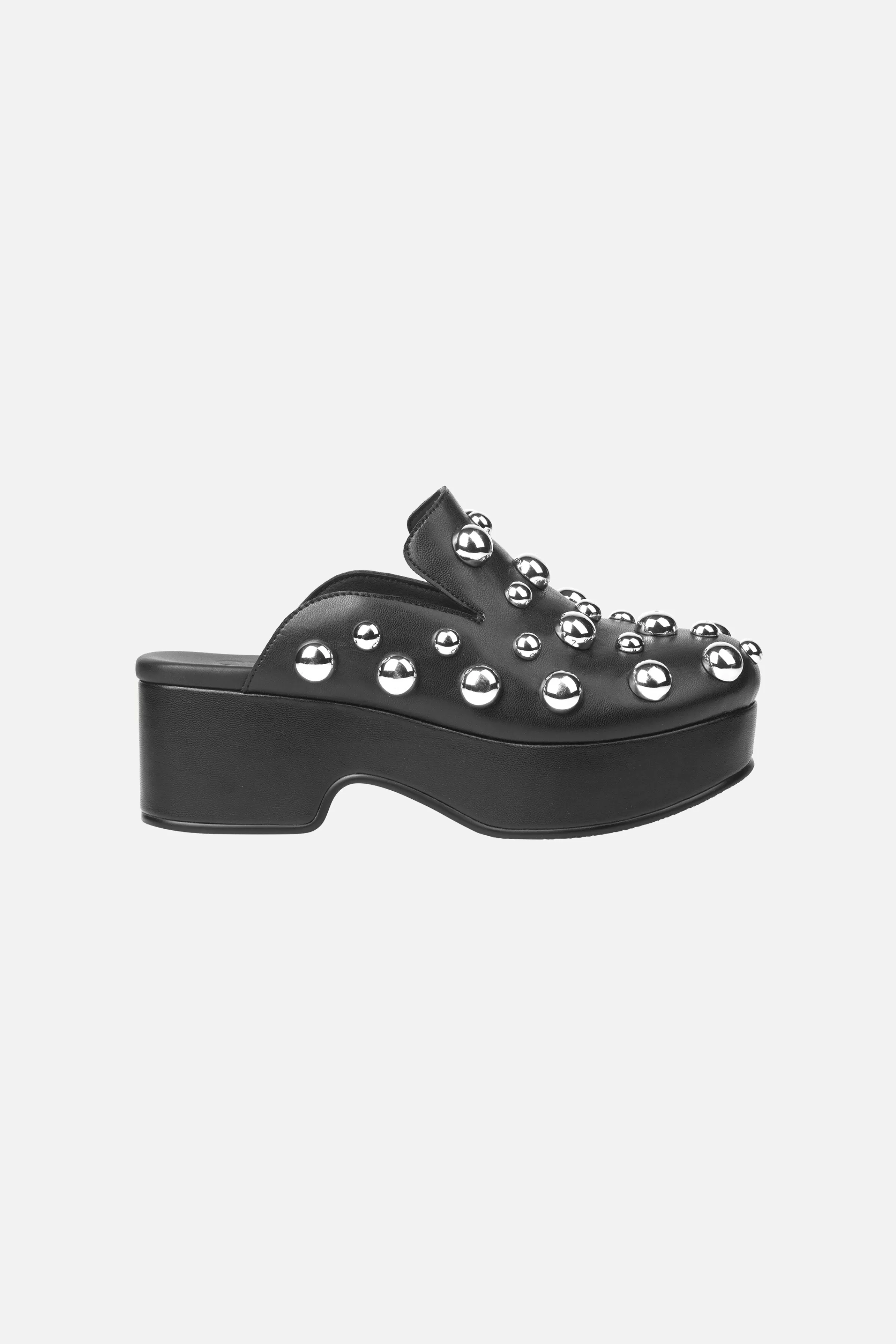 Shoes-STINE GOYA Studded Clog - Jet Black JetBlack