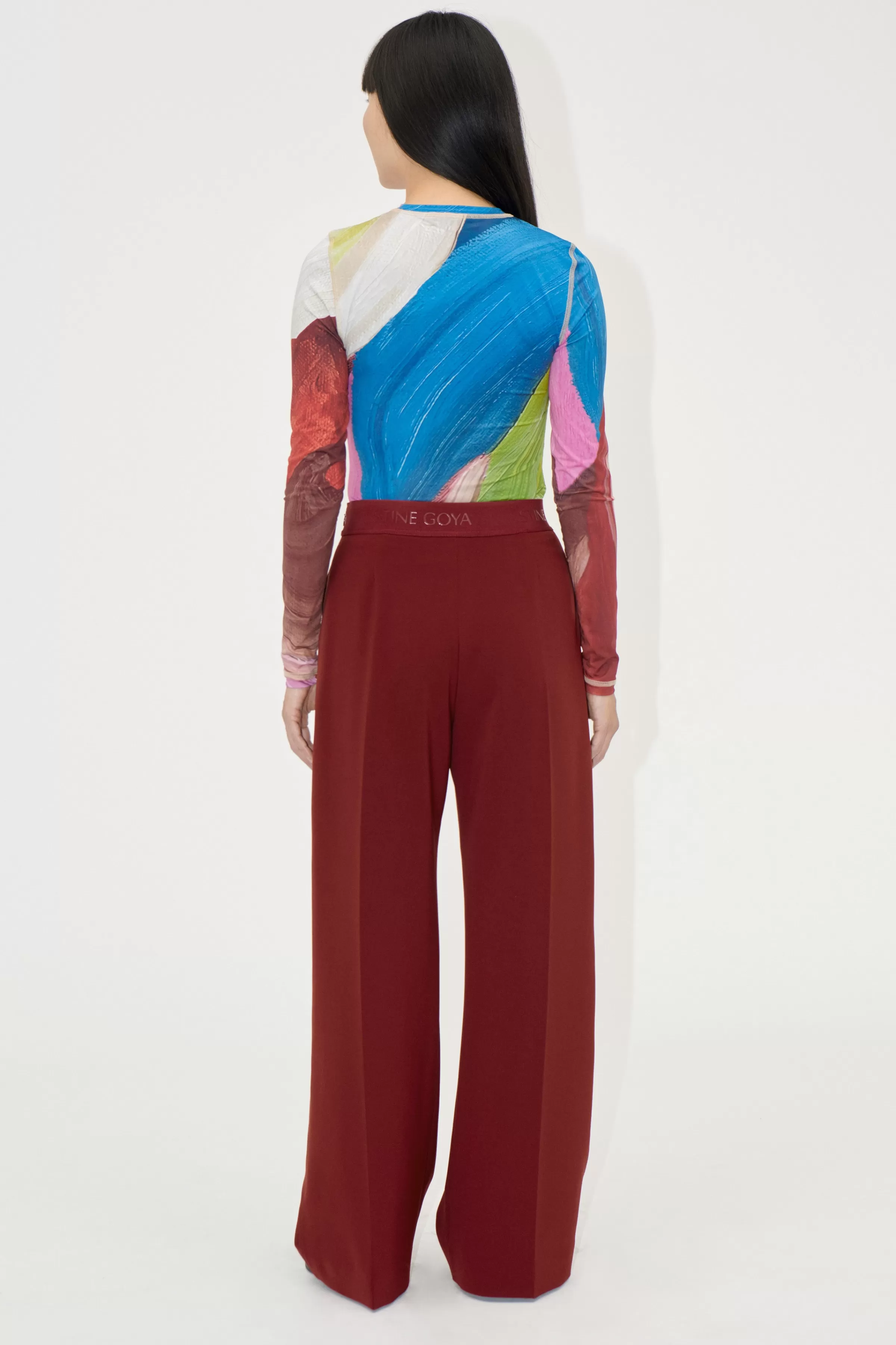 Tailoring | Pants-STINE GOYA Wide Leg Long Pants - Bordeaux