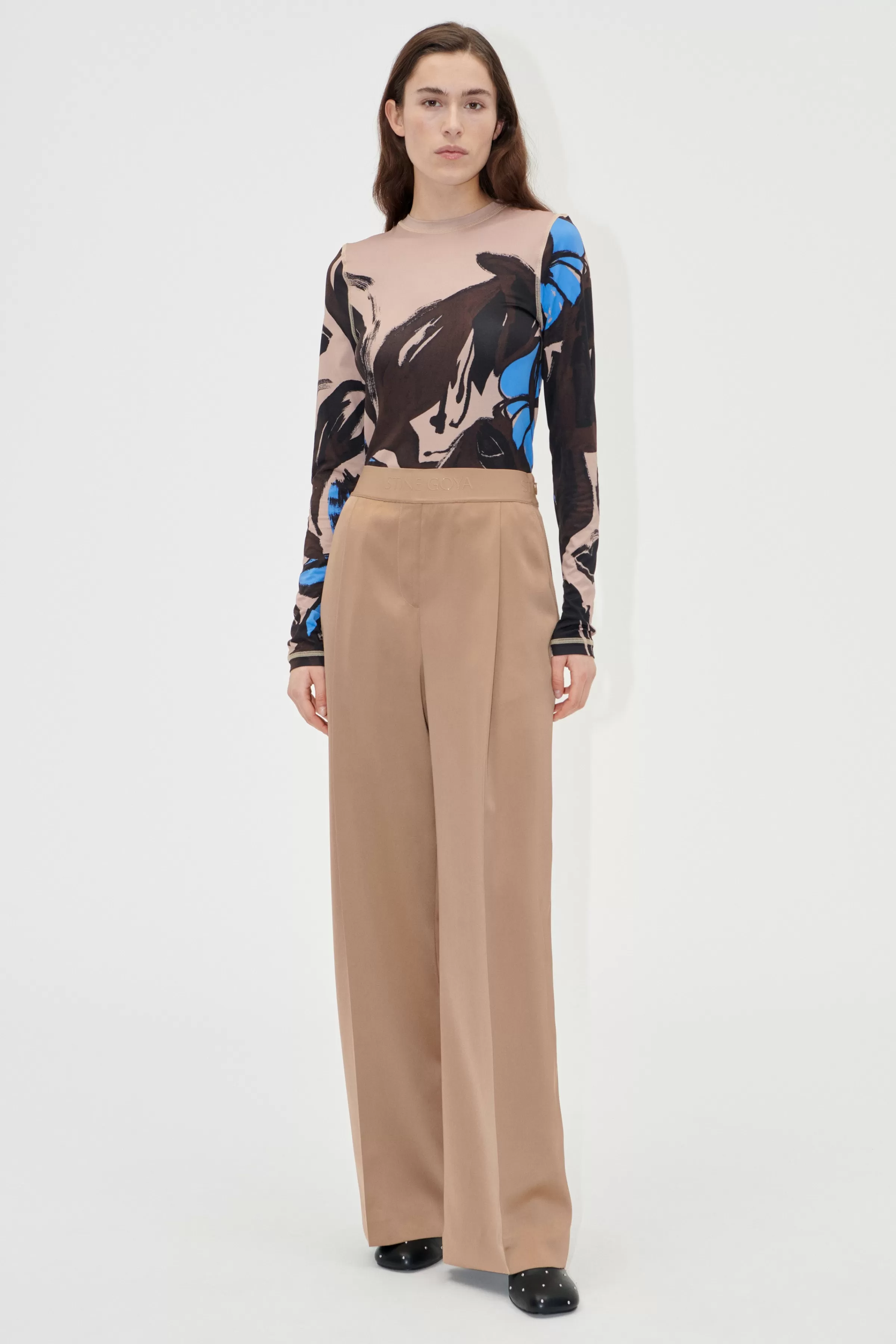 Pants-STINE GOYA Wide Leg Long Pants - Tiger's Eye Tiger'sEye